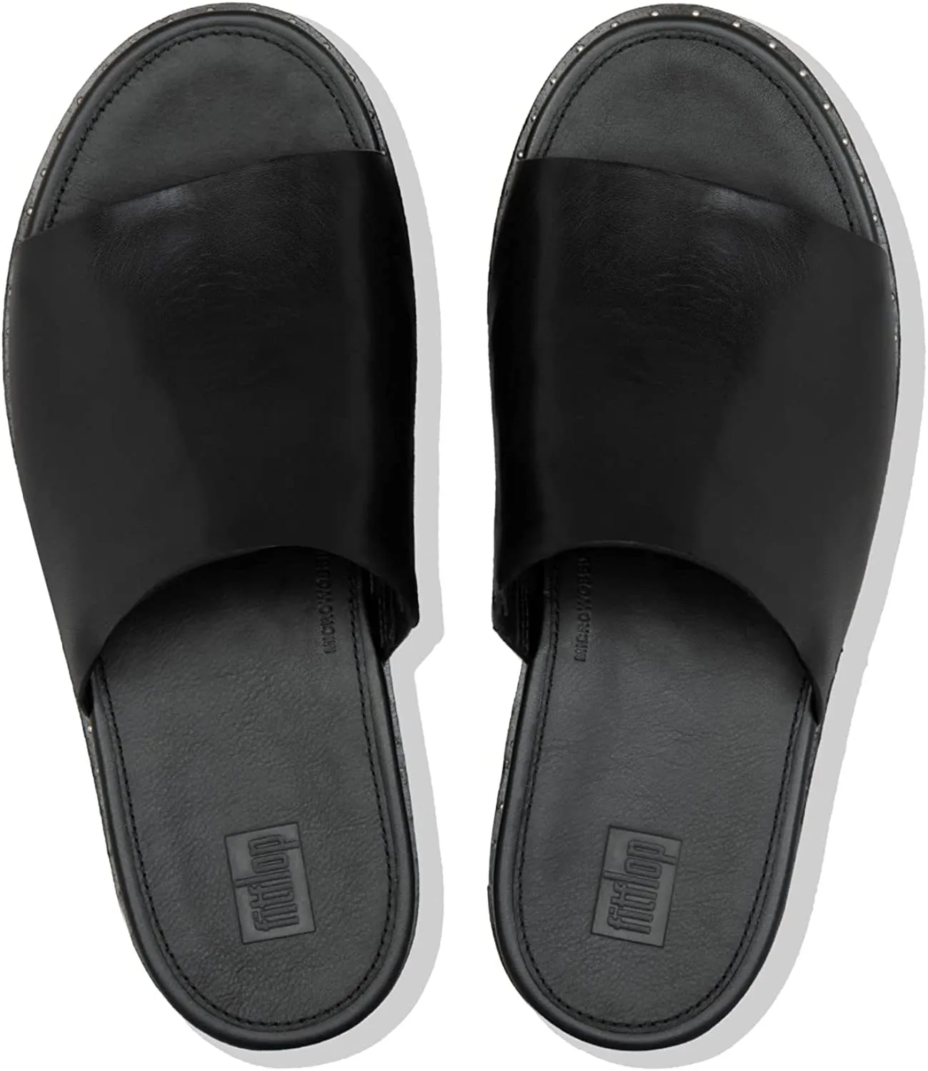 Sandals Eloise Exceptional Site-wide sale Slip Black Toe Espadrille FitFlop Open On Leather Rounded Wedges