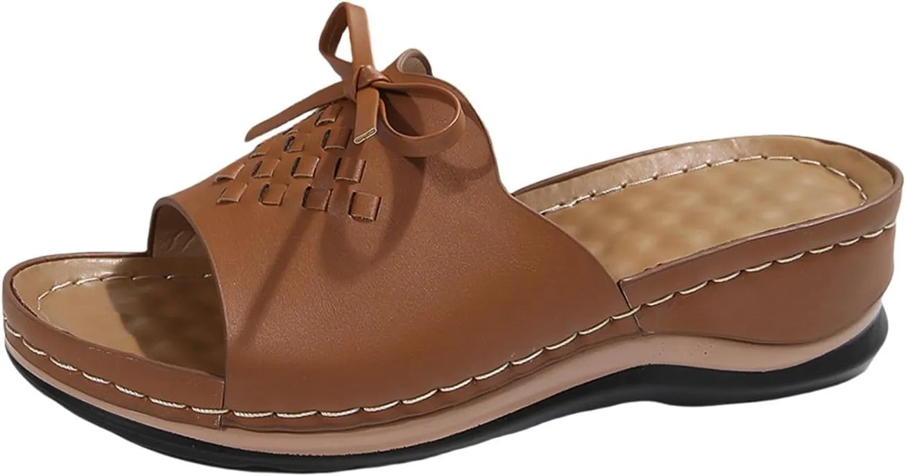Sandals for Women 2025 Comfortable Arch Support Open Toe Soft Insole Beach Vacation Slingback Slip-On Wedge Sandals