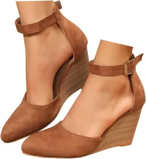 Sandals for Women Dressy Summer Closed Toe Espadrilles Wedge Sandals Ankle Strap Casual Closed Toe Sandals Platform Espadrilles Low Wedge Heel Sandals Outdoor Beach Shoes Comfortable