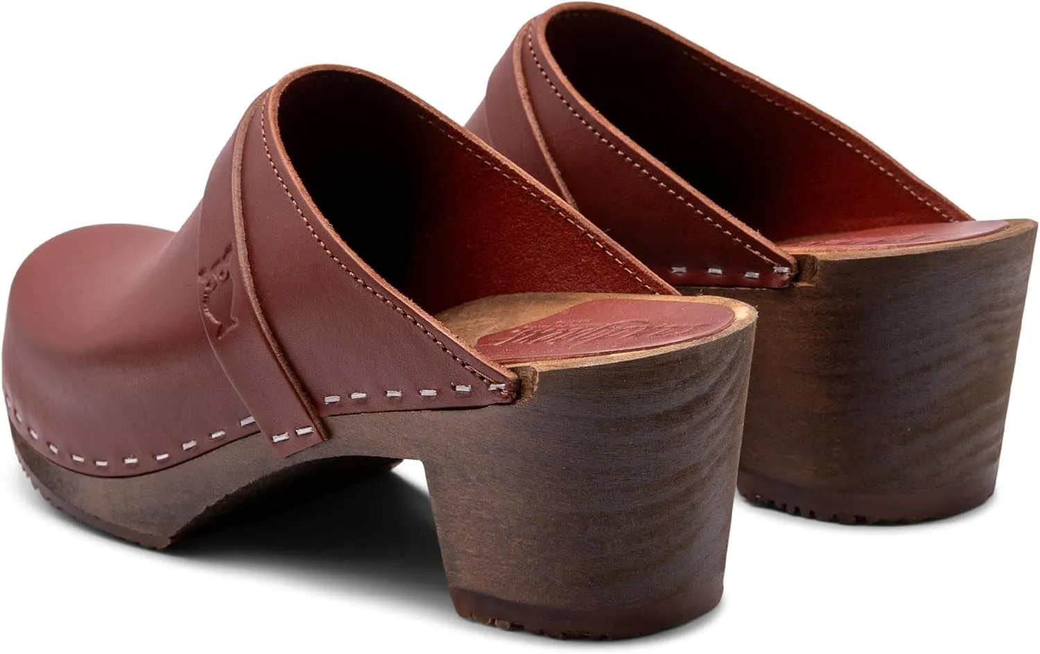 Sandgrens Handmade Swedish Wood Clogs for Women, High Heel Mule | Dublin