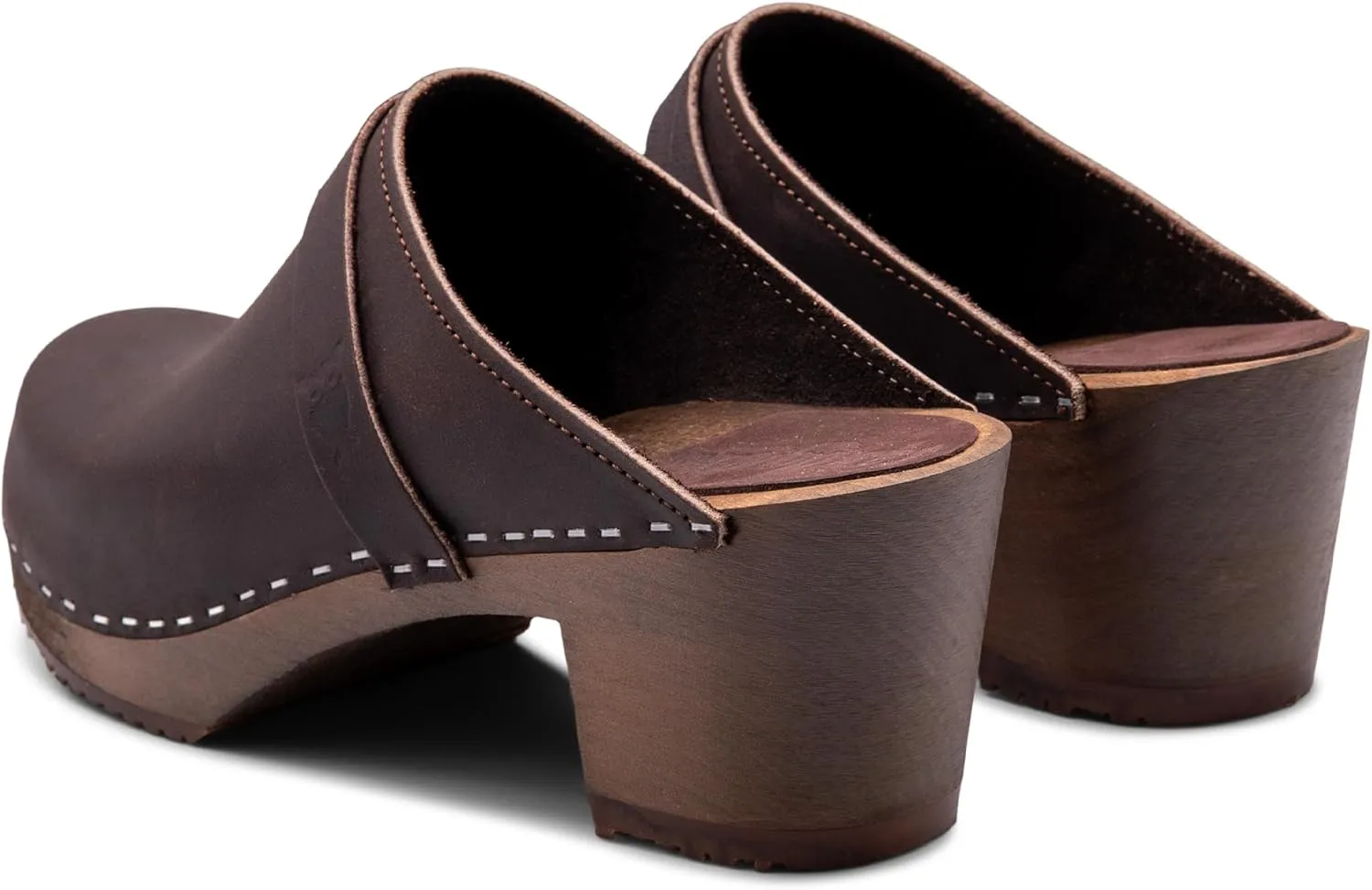 Sandgrens Handmade Swedish Wood Clogs for Women, High Heel Mule | Dublin