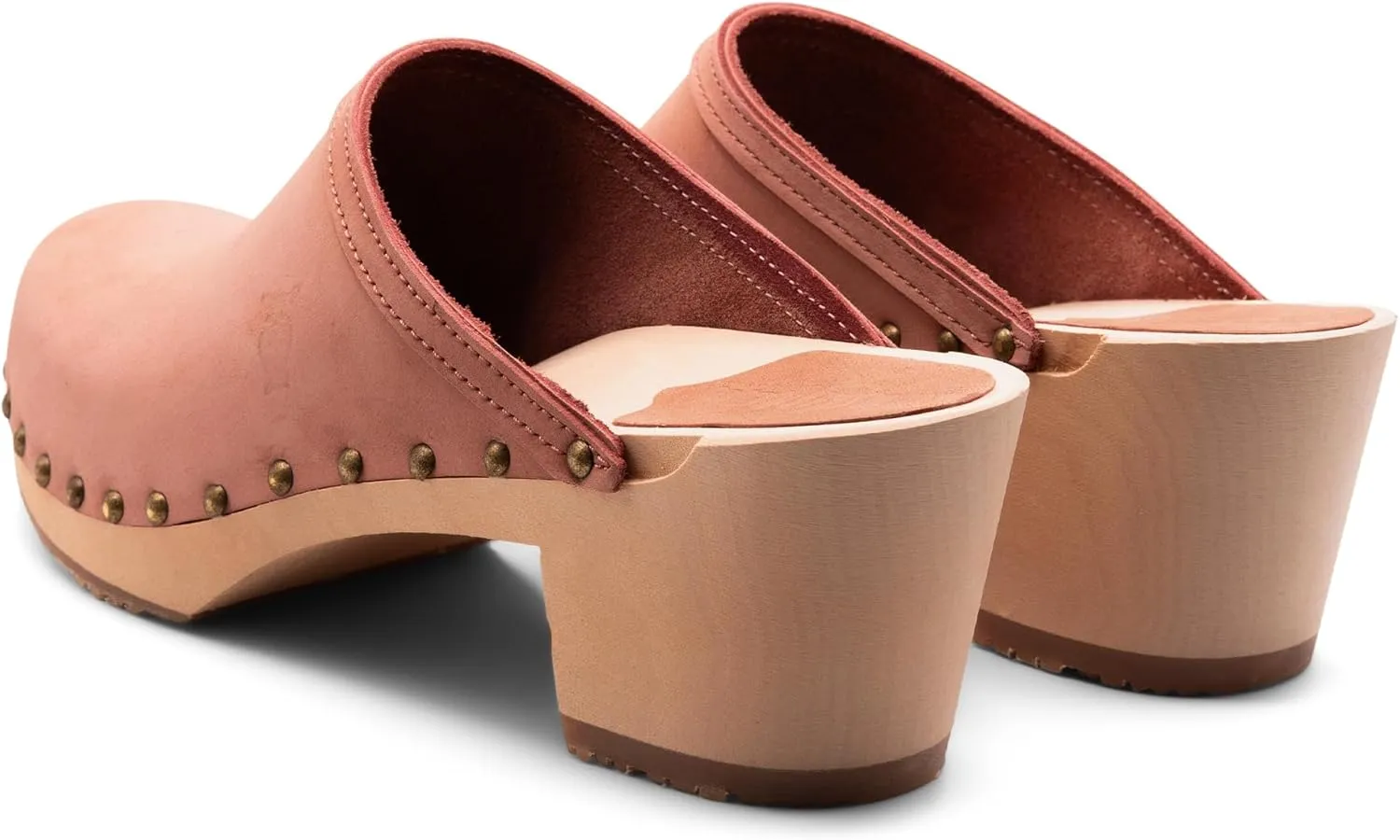 Sandgrens Handmade Swedish Wood Clogs for Women, High Heel Mule | Rome