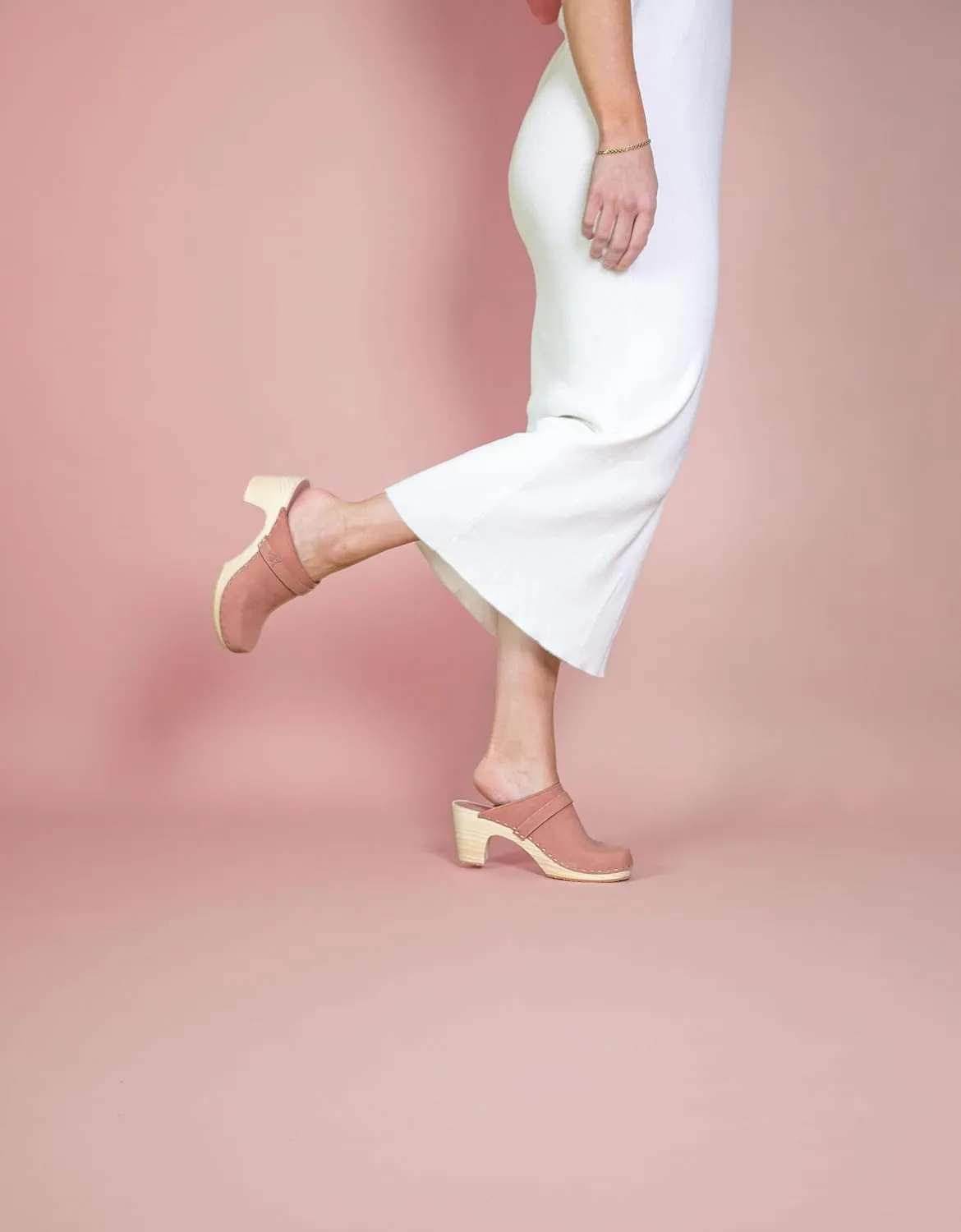 Sandgrens Handmade Swedish Wood Clogs for Women, High Rise Mule | Maya