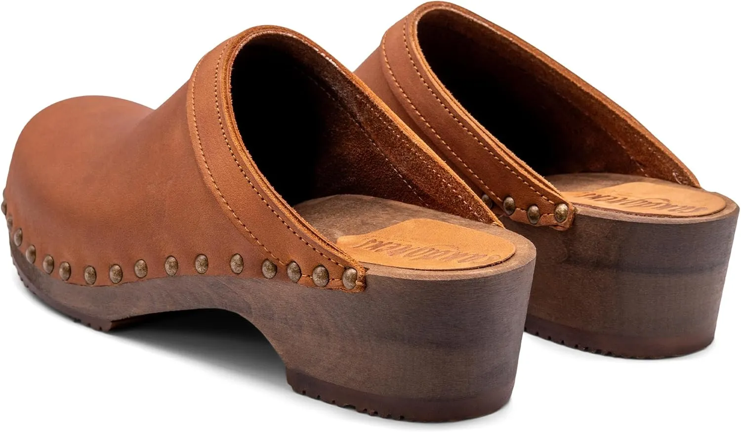 Sandgrens Handmade Swedish Wood Clogs for Women, Low Heel Mule | Athens
