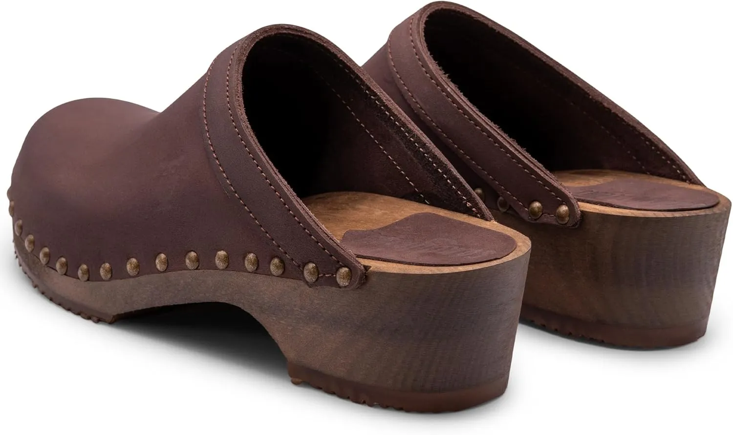 Sandgrens Handmade Swedish Wood Clogs for Women, Low Heel Mule | Athens