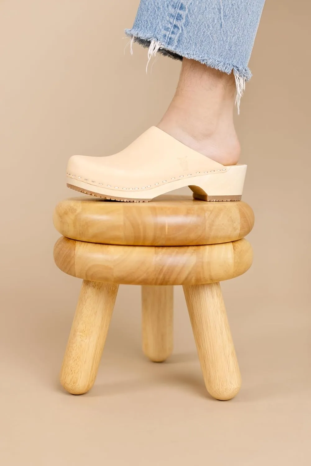 Sandgrens Handmade Swedish Wood Clogs for Women, Low Heel Mule | Austin