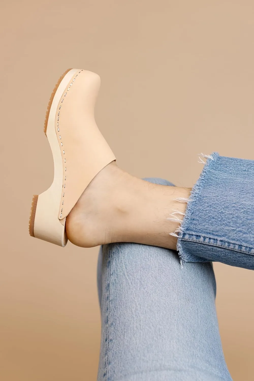 Sandgrens Handmade Swedish Wood Clogs for Women, Low Heel Mule | Austin