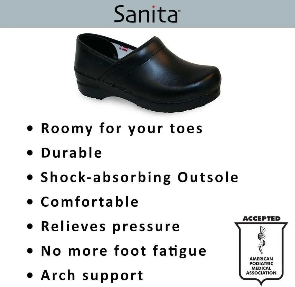 Sanita Pro Oiled Professional Clogs for Men - Arch Support, Durable, Closed-Back Slip-On Shoes
