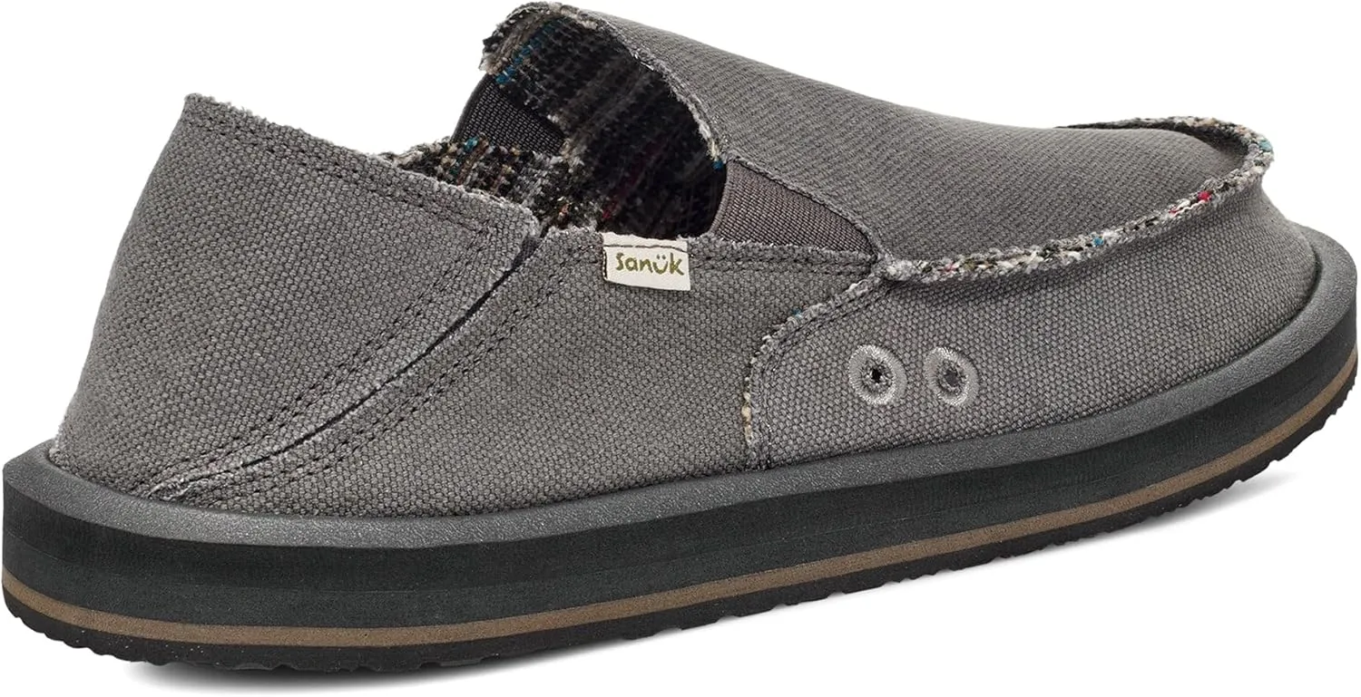 Sanuk Mens Donny Hemp Loafers | Mens Shoes | Slip On Shoes for Men | Men's Slip-on Loafers | Memory Foam Footbed