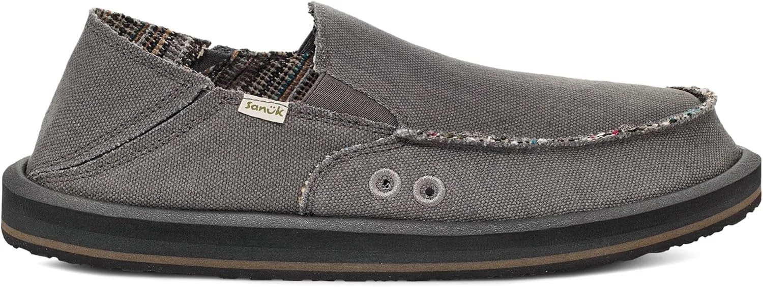 Sanuk Mens Donny Hemp Loafers | Mens Shoes | Slip On Shoes for Men | Men's Slip-on Loafers | Memory Foam Footbed