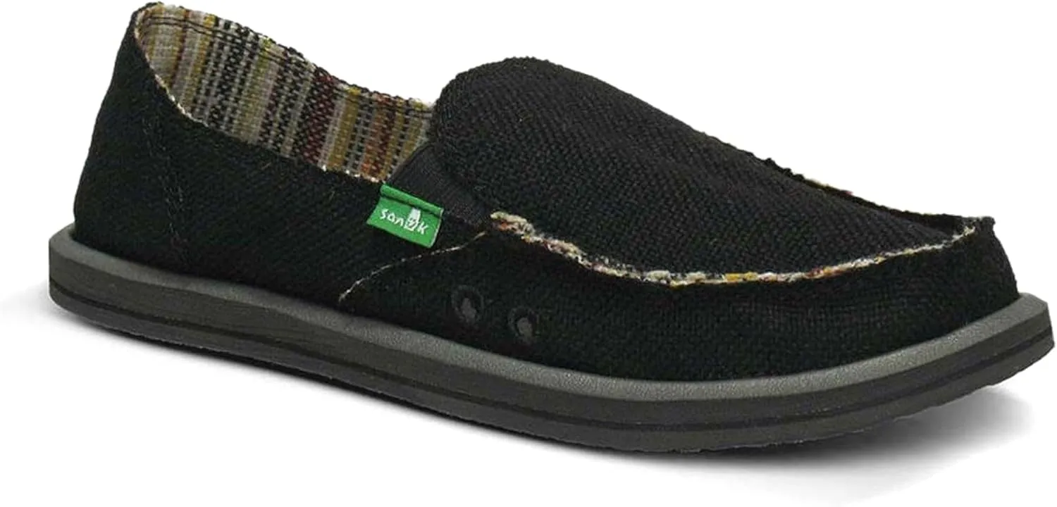 Sanuk Womens Donna Hemp Loafers | Womens Shoes | Slip On Shoes for Women | Women's Slip-on Loafers | Memory Foam Footbed