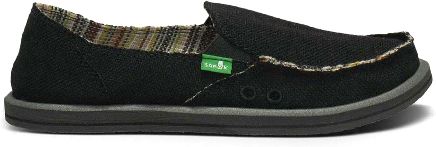 Sanuk Womens Donna Hemp Loafers | Womens Shoes | Slip On Shoes for Women | Women's Slip-on Loafers | Memory Foam Footbed