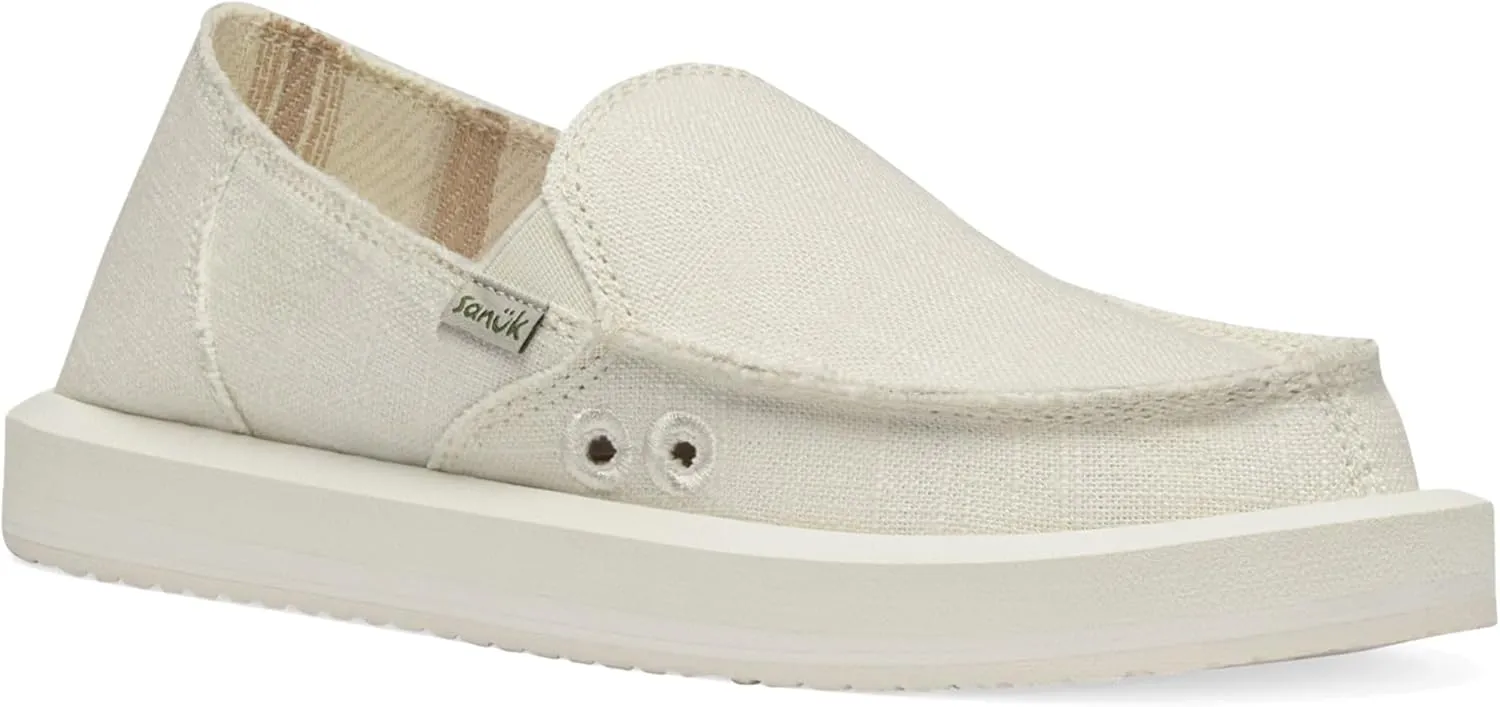Sanuk Womens Donna Soft Top Hemp Loafers | Womens Shoes | Slip On Shoes for Women | Women's Slip-on Loafers | Memory Foam Footbed