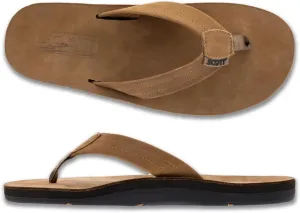Scott Hawaii Men's Luna Sandal | Leather Flip Flop with Arch Support and Heel Cup