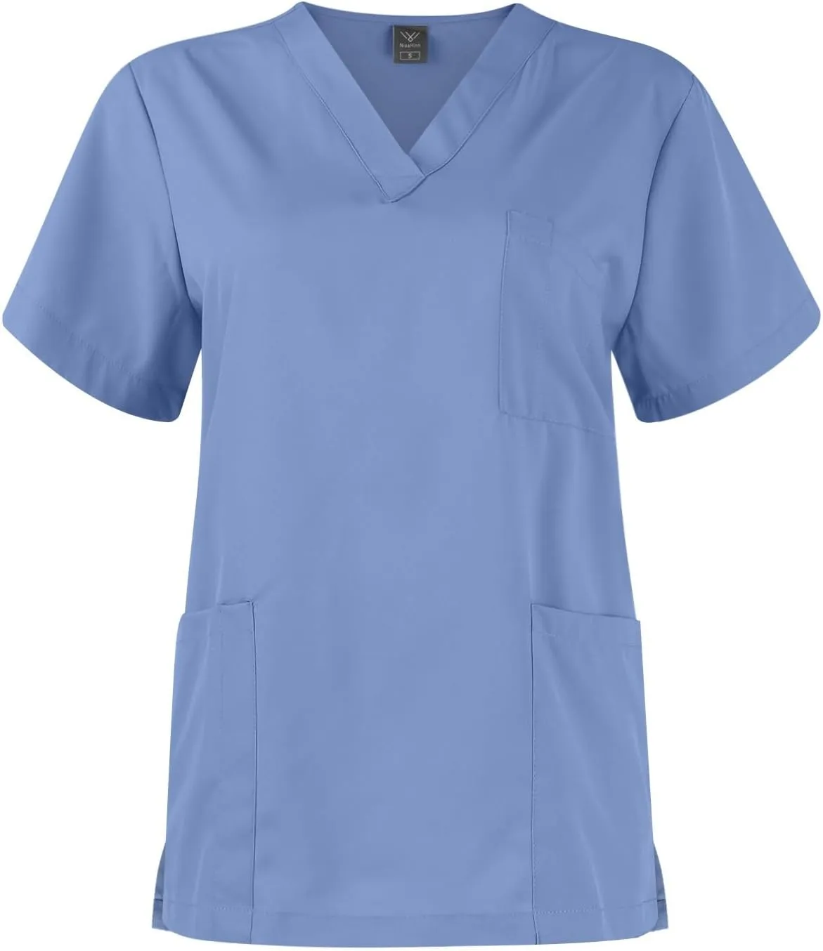Scrubs for Women Set Stretch V-Neck Scrub Tops & Cargo Pant Quick Drying Solid Medical Nurse Uniform with Pockets