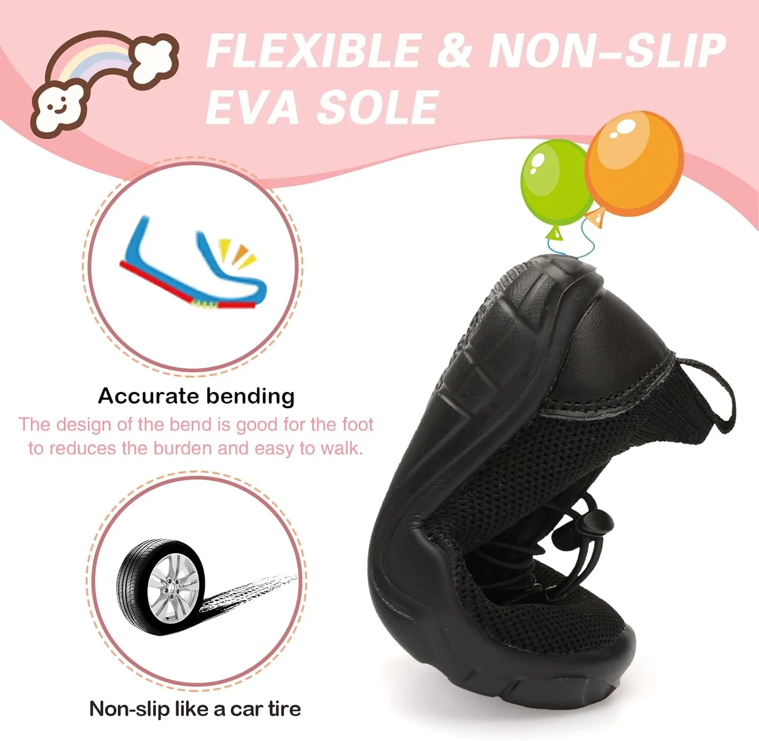 Scurtain Toddler Shoes Boys Girls Tennis Shoes Kids Barefoot Shoes Slip on Sneakers Breathable Walking Running Shoes