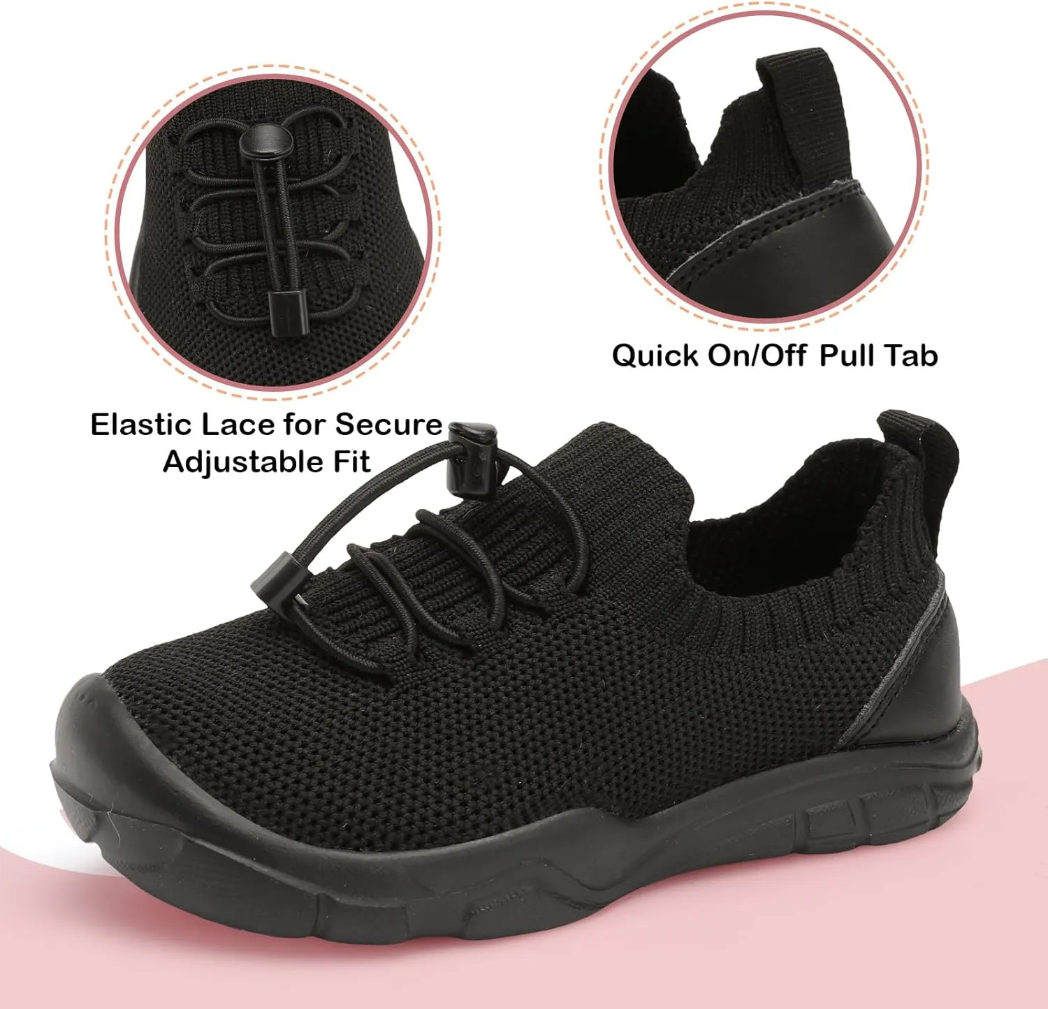Scurtain Toddler Shoes Boys Girls Tennis Shoes Kids Barefoot Shoes Slip on Sneakers Breathable Walking Running Shoes