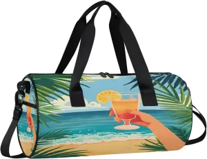 Seaside Juice Travel Gym Bag Waterproof Sport Dance Bag for Women Men Portable Gymnastics Duffel Bags Canvas Tote Carry on Handbag for Workout Overnight Weekender