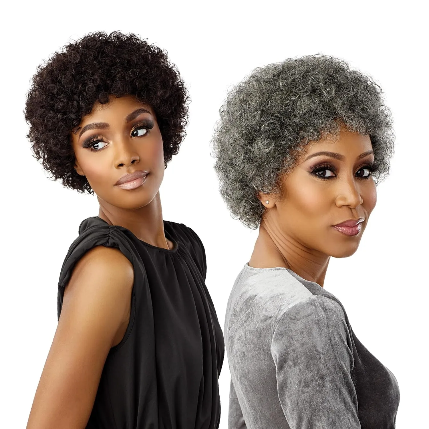 Sensationnel Empire Human Hair Wig - Salt And Pepper Bliss Contouring Mesh Cap Heat Safe (27 HONEYBLONDE)