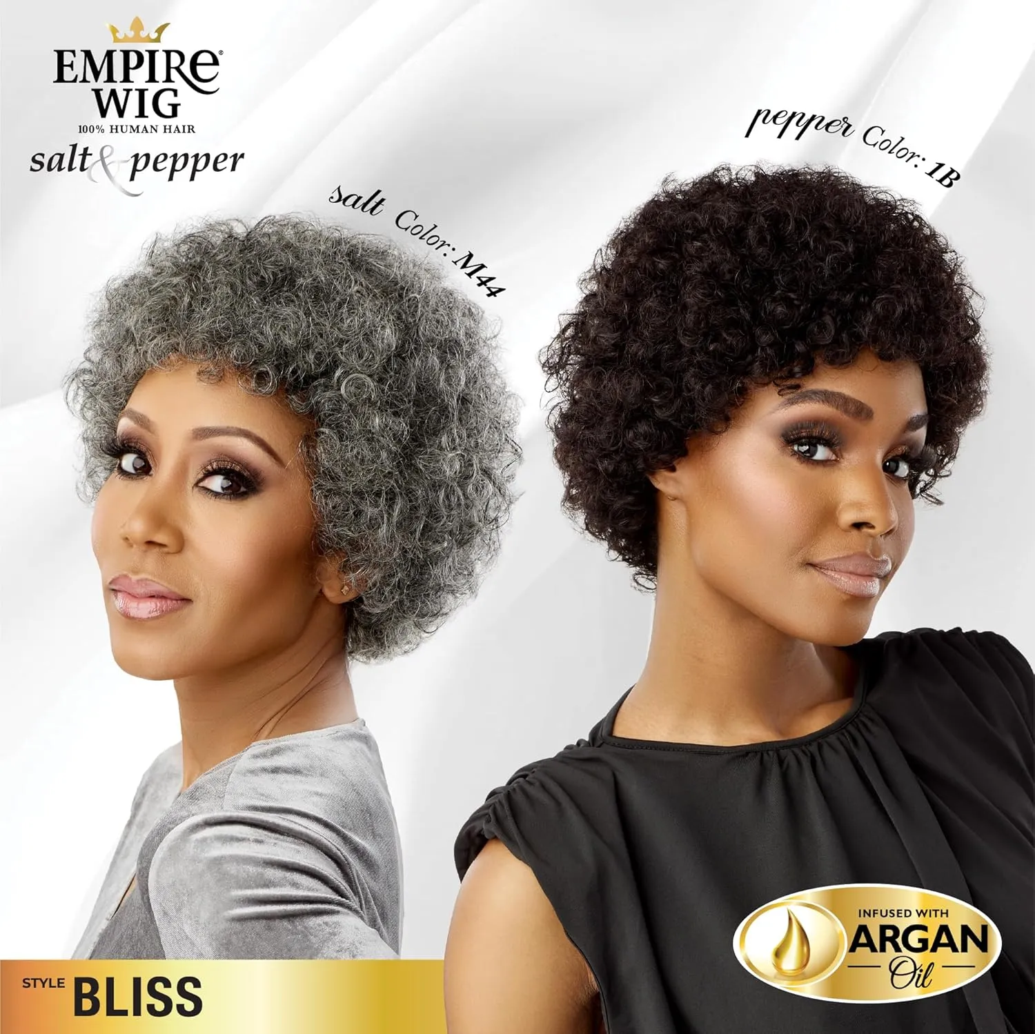 Sensationnel Empire Human Hair Wig - Salt And Pepper Bliss Contouring Mesh Cap Heat Safe (27 HONEYBLONDE)