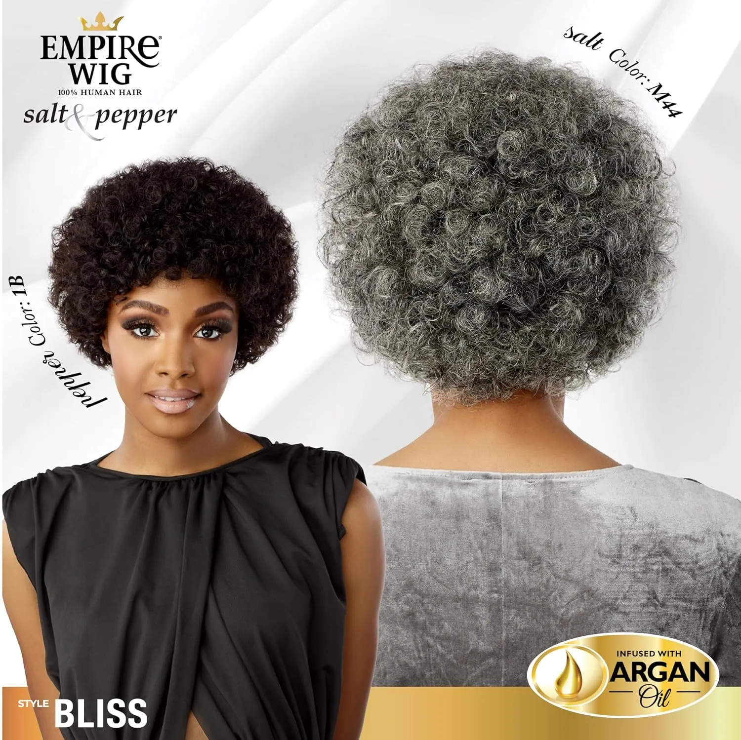 Sensationnel Empire Human Hair Wig - Salt And Pepper Bliss Contouring Mesh Cap Heat Safe (27 HONEYBLONDE)