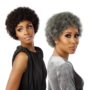Sensationnel Empire Human Hair Wig - Salt And Pepper Bliss Contouring Mesh Cap Heat Safe (27 HONEYBLONDE)