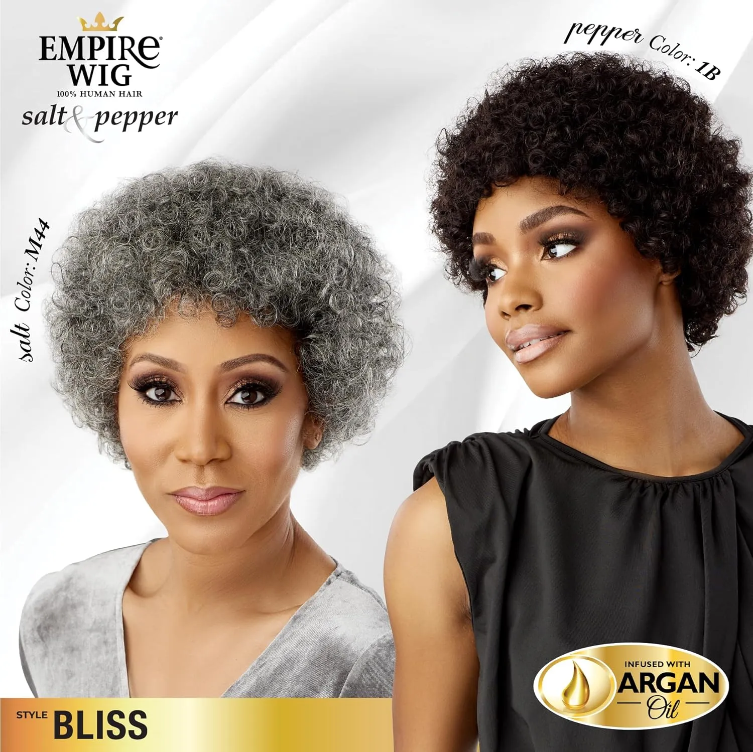 Sensationnel Empire Human Hair Wig - Salt And Pepper Bliss Contouring Mesh Cap Heat Safe (27 HONEYBLONDE)