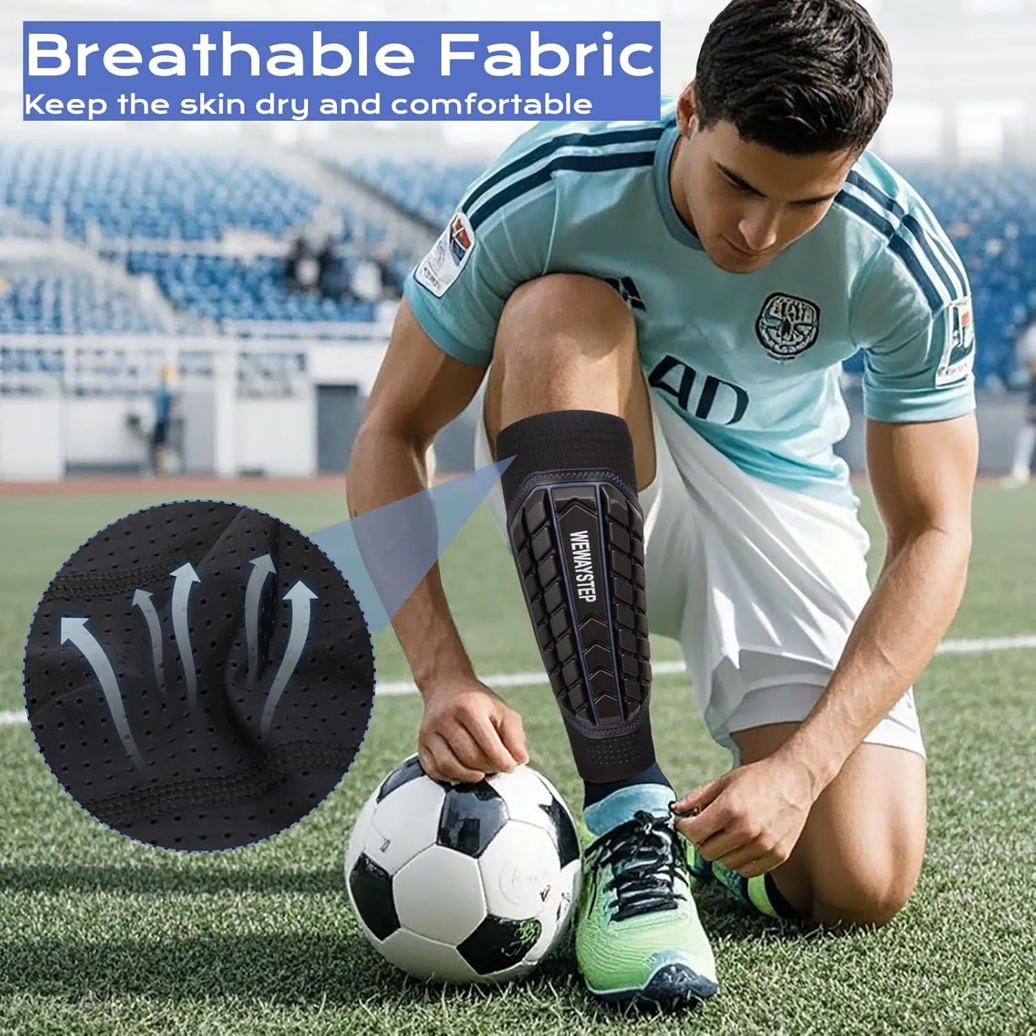 Shin Guards Soccer Kids Youth, Adult Shin Guards with Honeycomb Padding，Breathable & Anti-Slip Calf Compression Sleeves