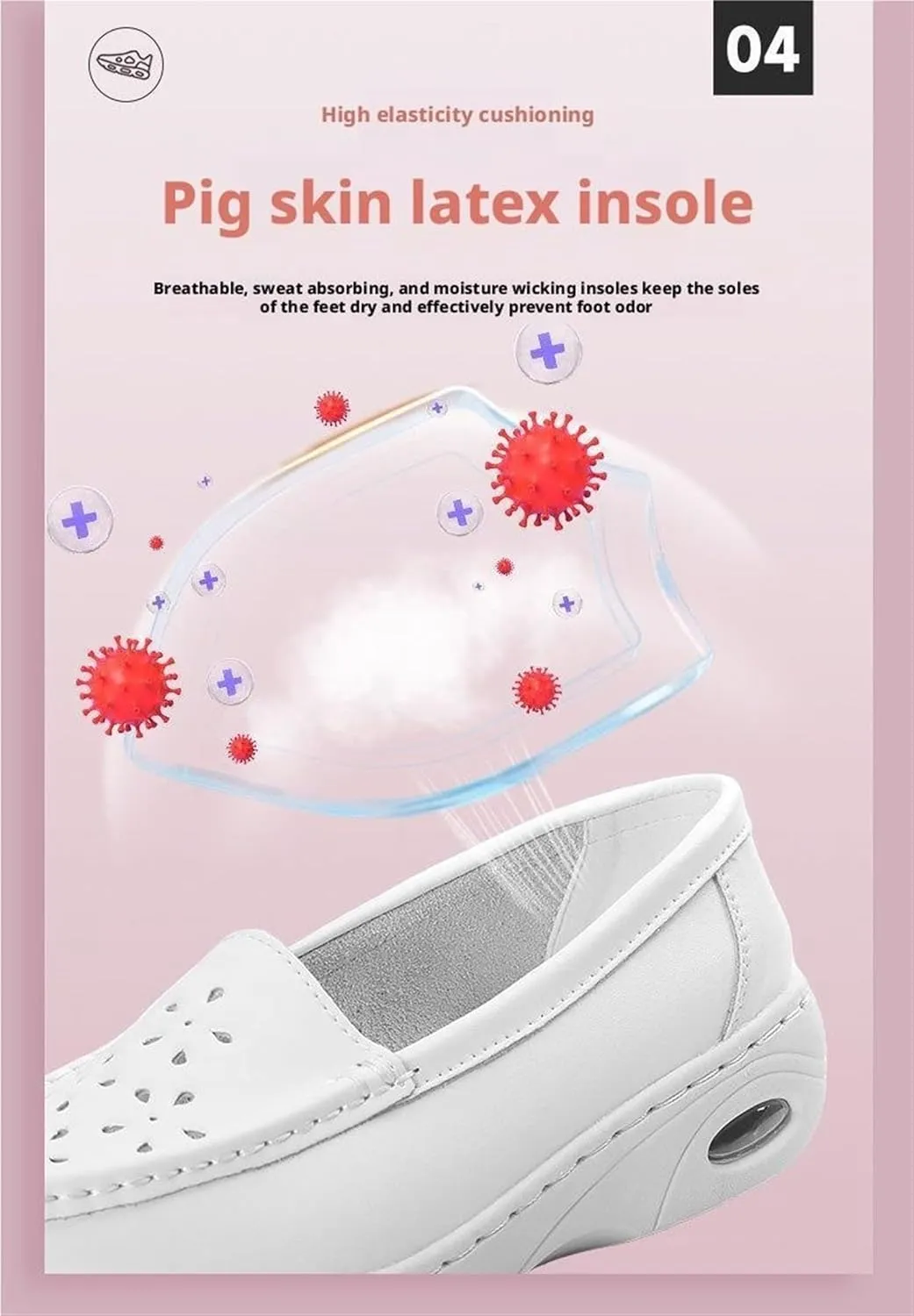 Shoes for Nurses Women On Lightweight White Slip Resistant Walking with Arch Support Healthcare Work Shoes