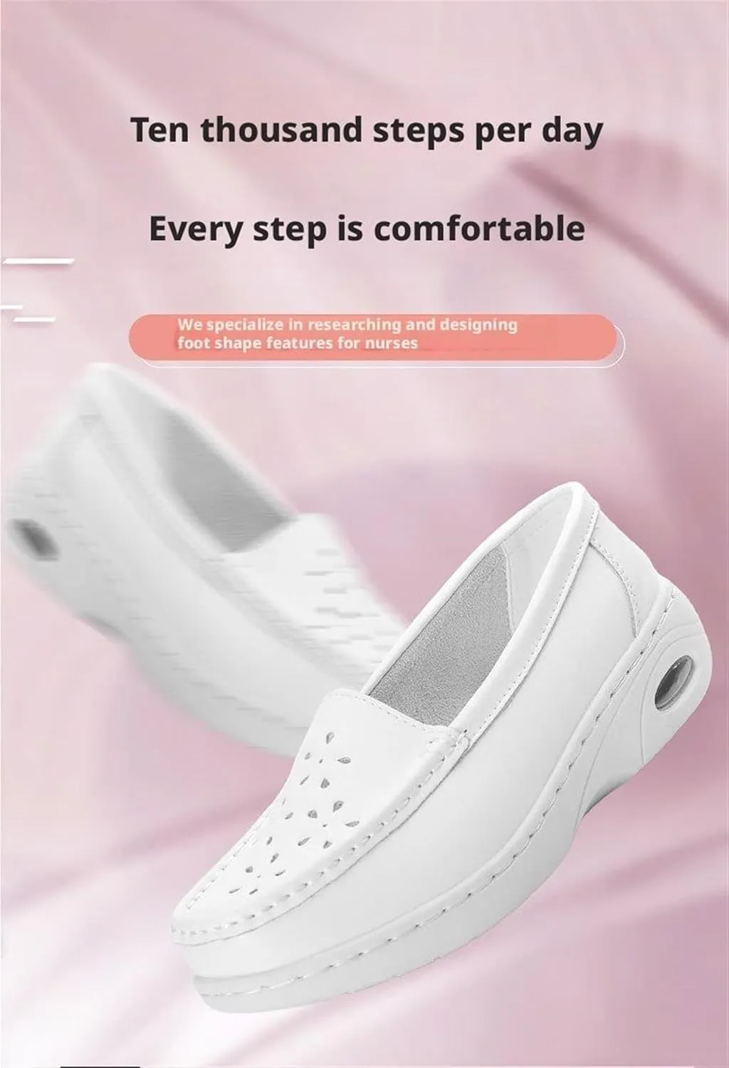 Shoes for Nurses Women On Lightweight White Slip Resistant Walking with Arch Support Healthcare Work Shoes