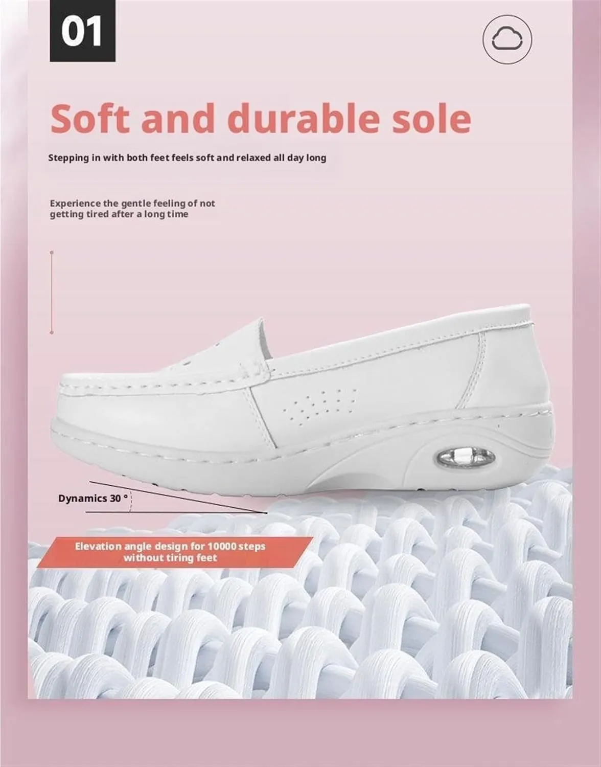 Shoes for Nurses Women On Lightweight White Slip Resistant Walking with Arch Support Healthcare Work Shoes