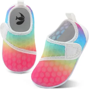 shopUAL Toddler Water Shoes Kids Girls Boys Beach Aqua Socks Skin Barefoot Walking Water Shoes Quick Dry Non-Slip Breathable Swim Pool Surf