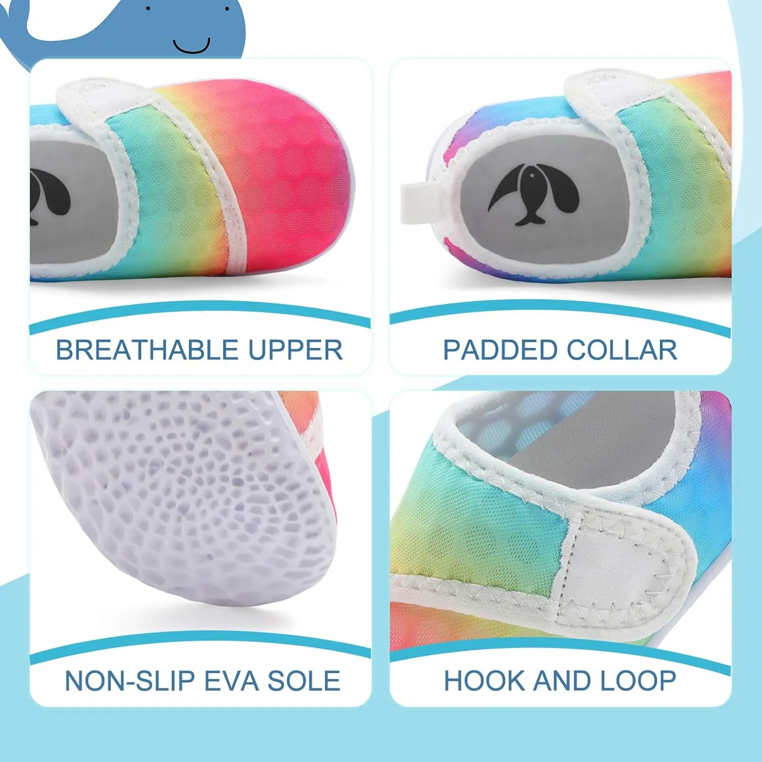 shopUAL Toddler Water Shoes Kids Girls Boys Beach Aqua Socks Skin Barefoot Walking Water Shoes Quick Dry Non-Slip Breathable Swim Pool Surf