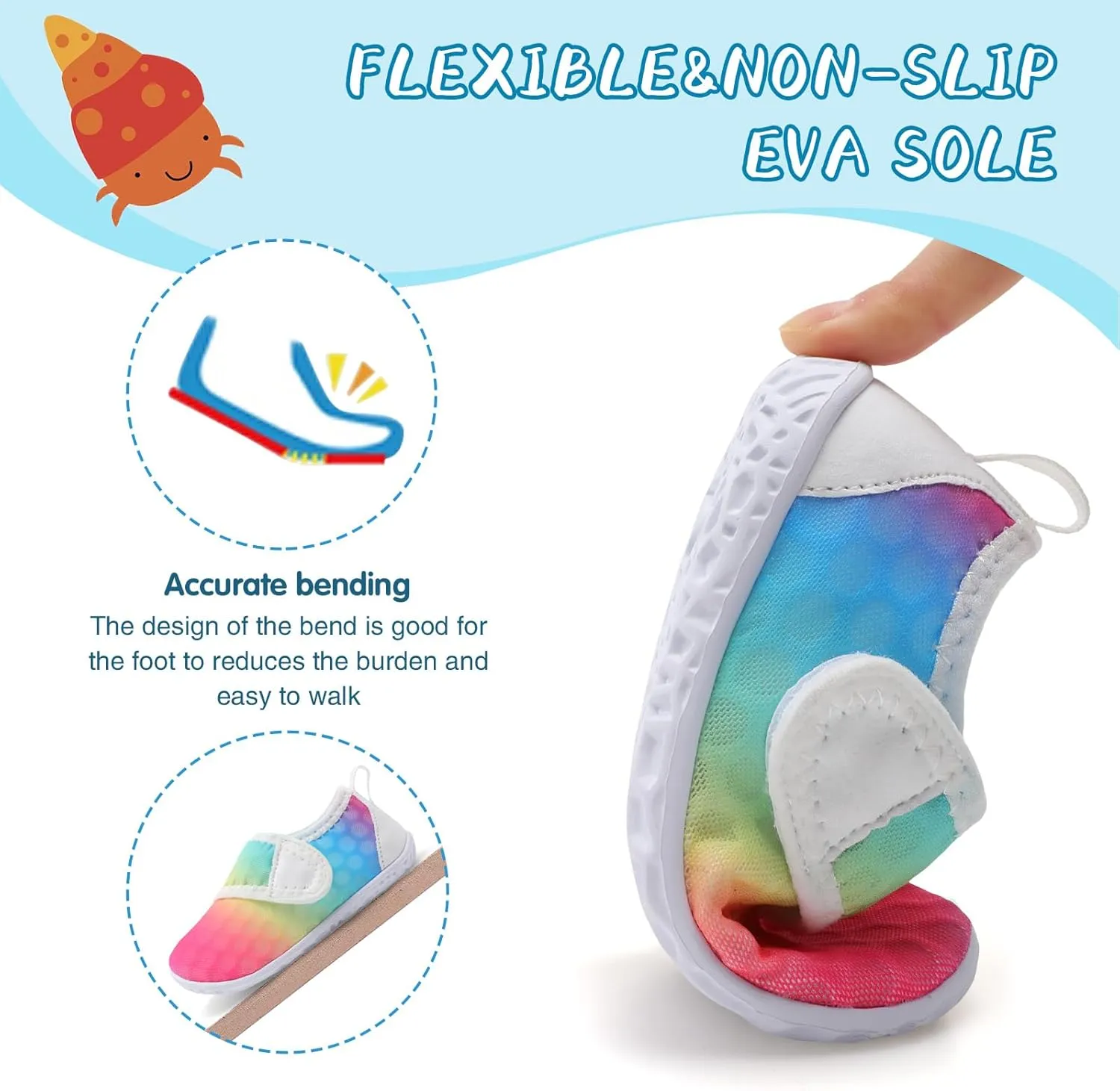 shopUAL Toddler Water Shoes Kids Girls Boys Beach Aqua Socks Skin Barefoot Walking Water Shoes Quick Dry Non-Slip Breathable Swim Pool Surf