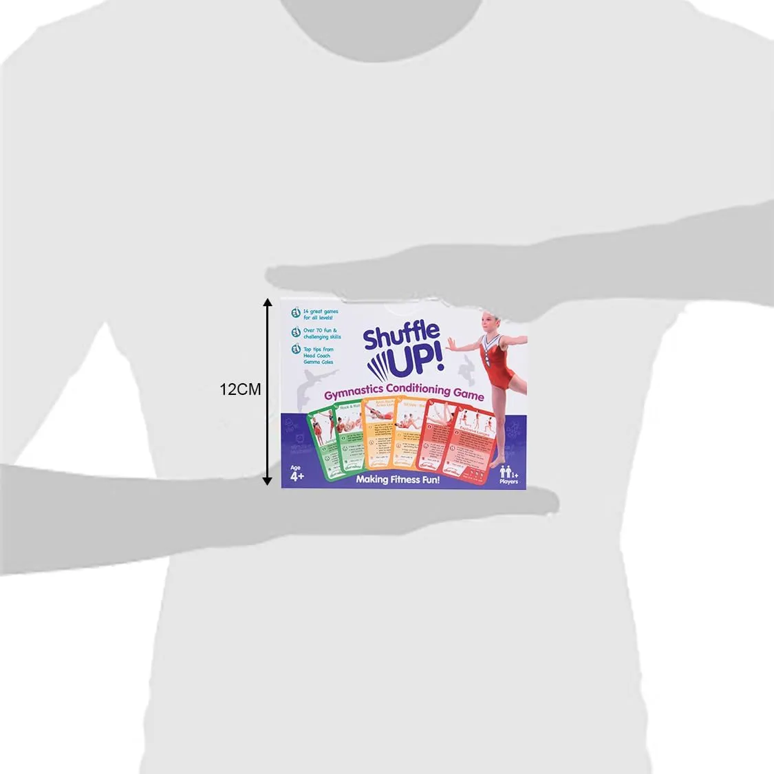 Shuffle Up Gymnastics Card Games - 70  Fun & Active Skills Cards for Kids, Fitness Cards Develop Fundamentals, Stamina & Strength, Easy to Play for Kids | Multiple Skills Level Cards Include 2 Dices