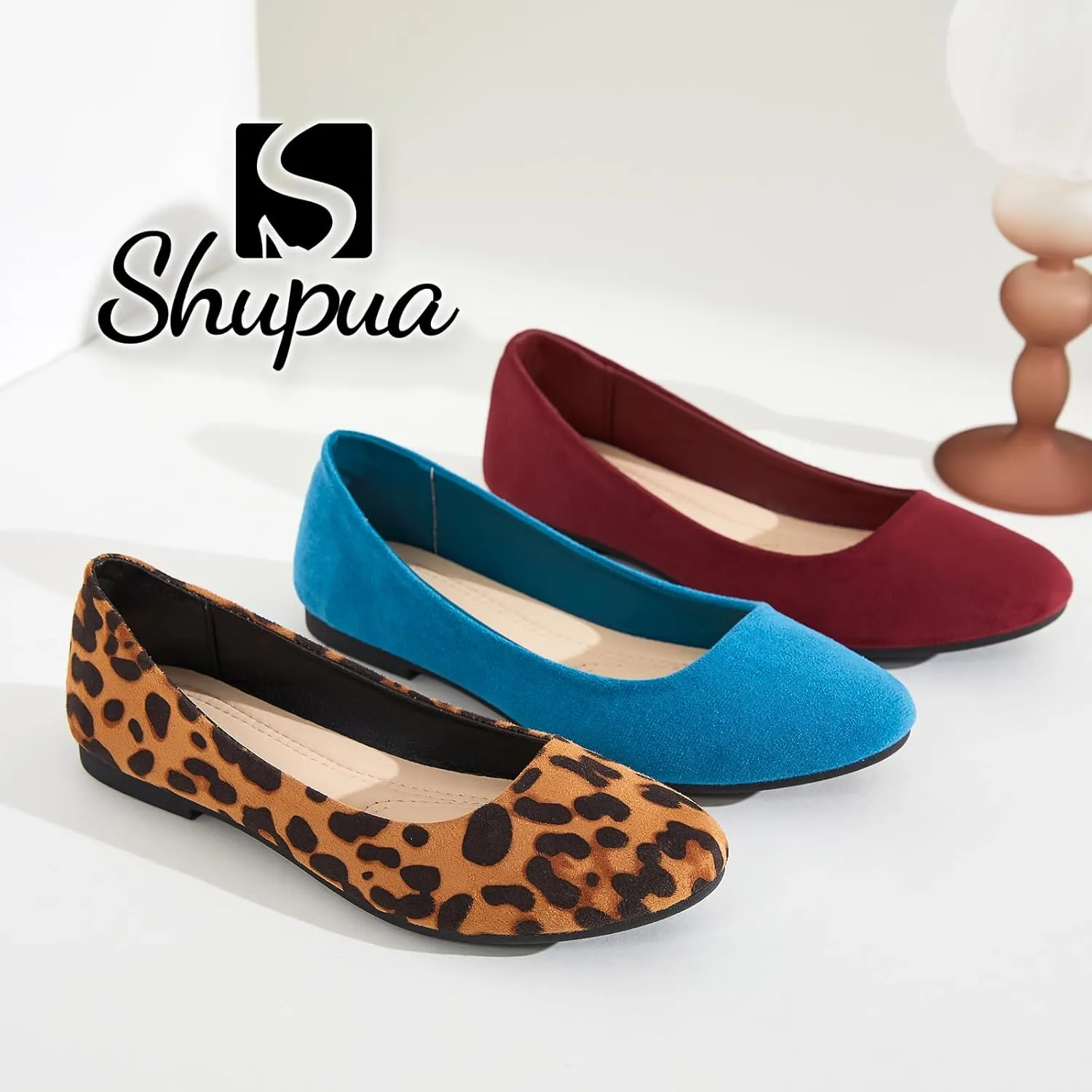 Shupua Flats for Women Round Toe Flat Shoes Dressy Black Ballet Flats Comfortable Womens Dress Shoes Ballerina Flats for Work