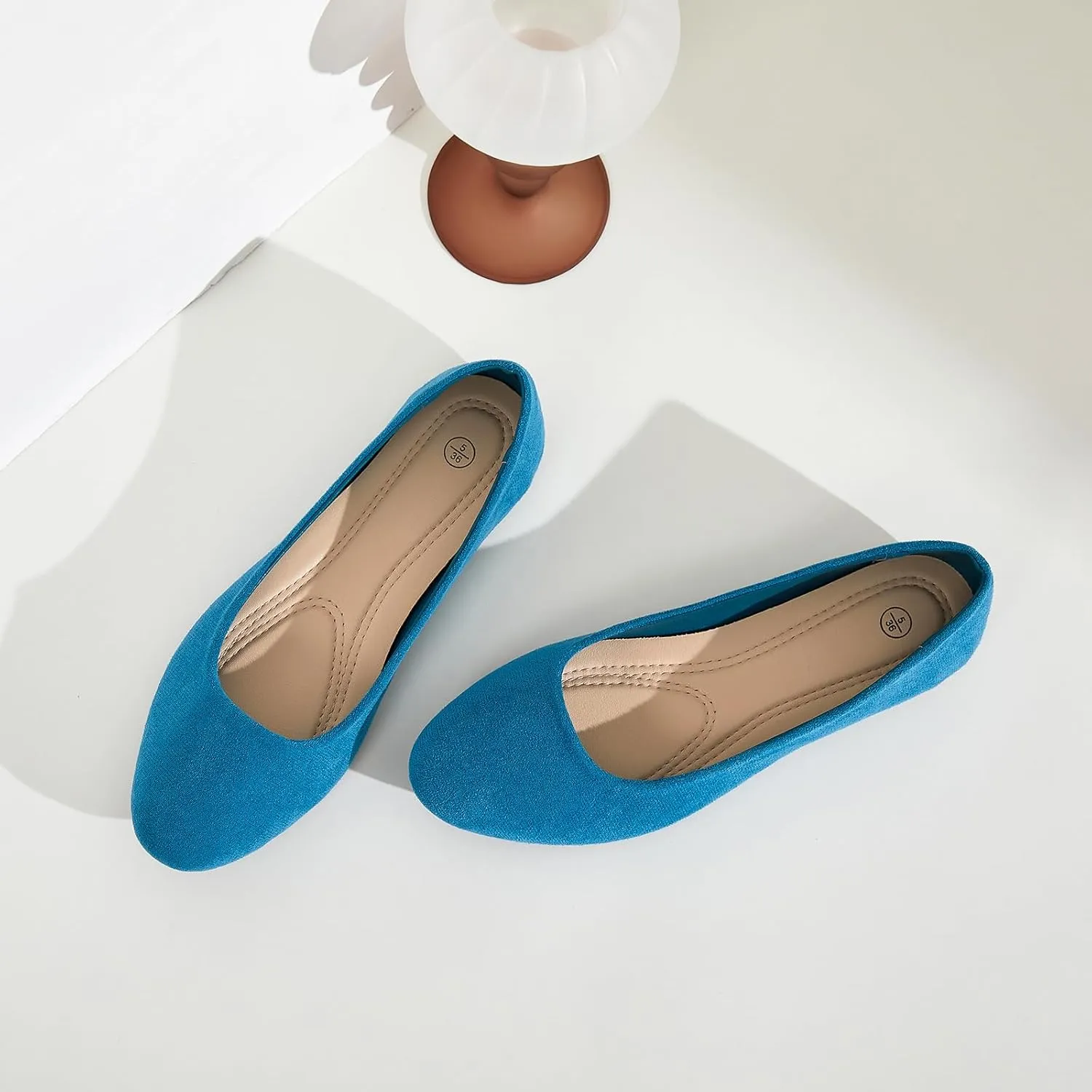 Shupua Flats for Women Round Toe Flat Shoes Dressy Black Ballet Flats Comfortable Womens Dress Shoes Ballerina Flats for Work