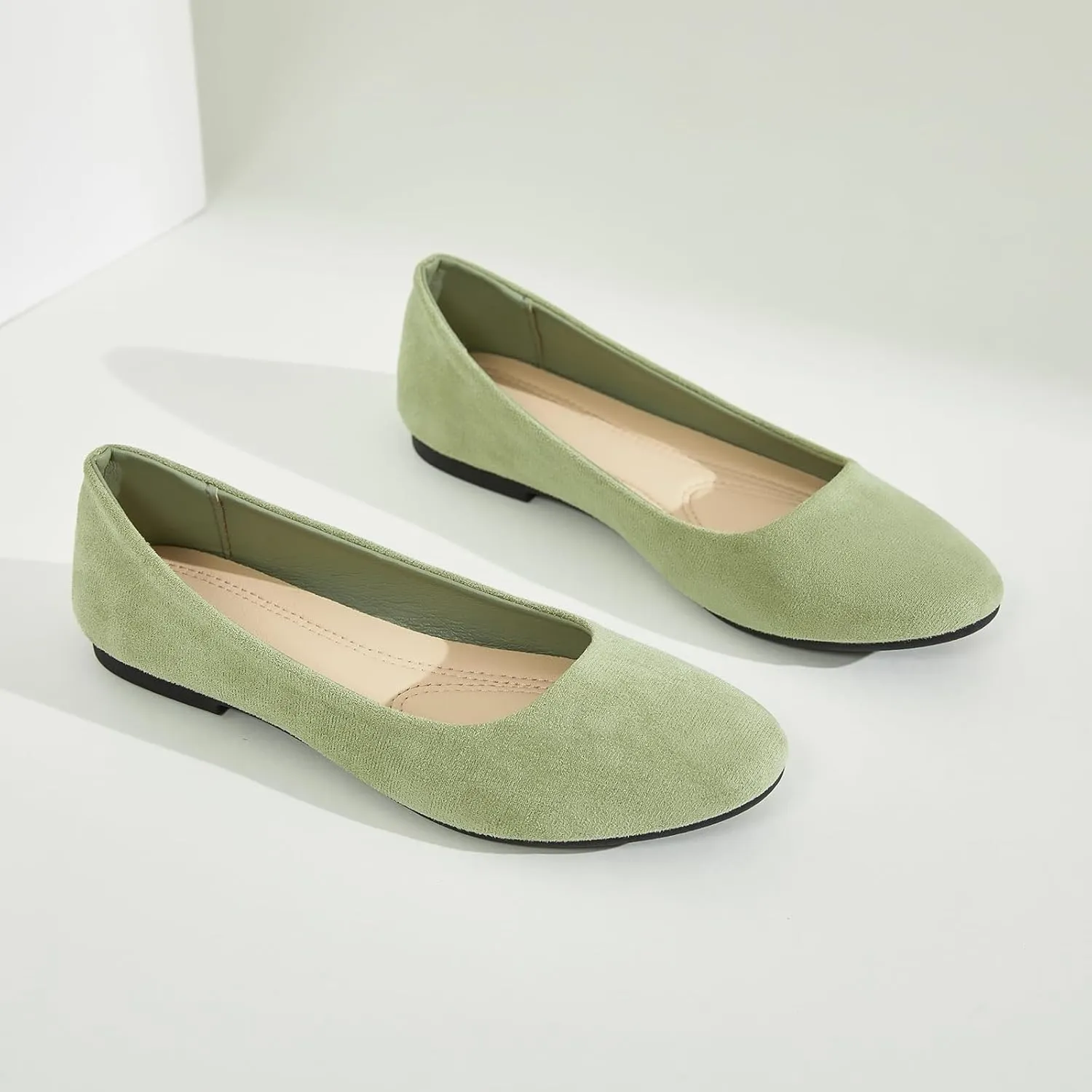 Shupua Flats for Women Round Toe Flat Shoes Dressy Black Ballet Flats Comfortable Womens Dress Shoes Ballerina Flats for Work