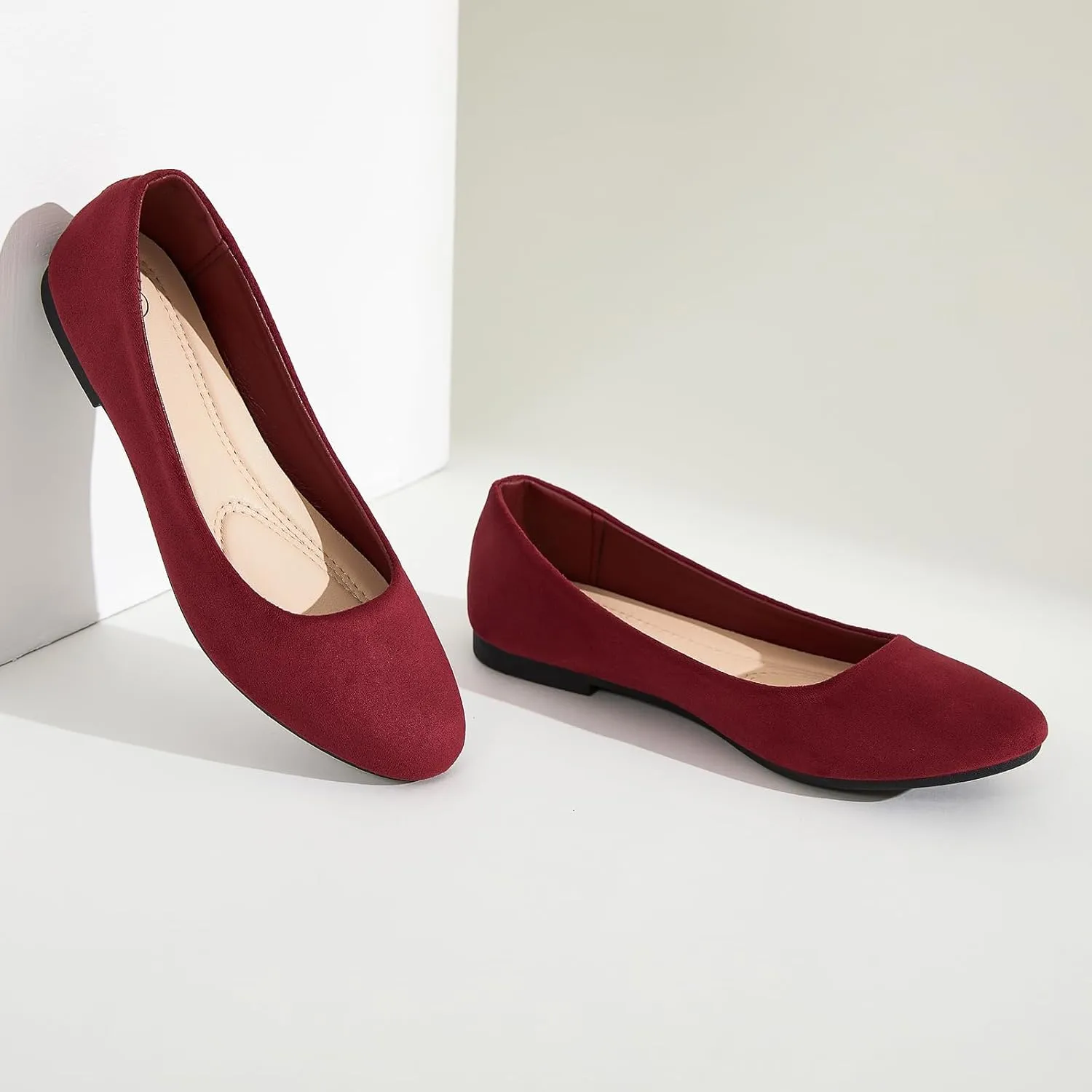 Shupua Flats for Women Round Toe Flat Shoes Dressy Black Ballet Flats Comfortable Womens Dress Shoes Ballerina Flats for Work