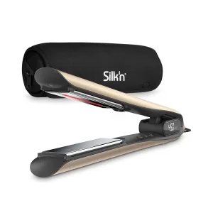 Silk’n SilkyStraight 2-in-1 Hair straightener and Curling Iron - Flat Iron with Adjustable Heat Settings - Smooth Styling, Fast Heating, Frizz Control - Travel-Friendly, Champagne Gold