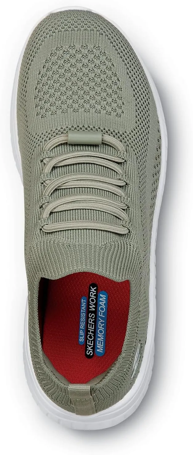 Skechers Work Emma Knit, Women's, Soft Toe, EH, MaxTrax Slip Resistant, Slip On, Low Athletic, Work Shoe