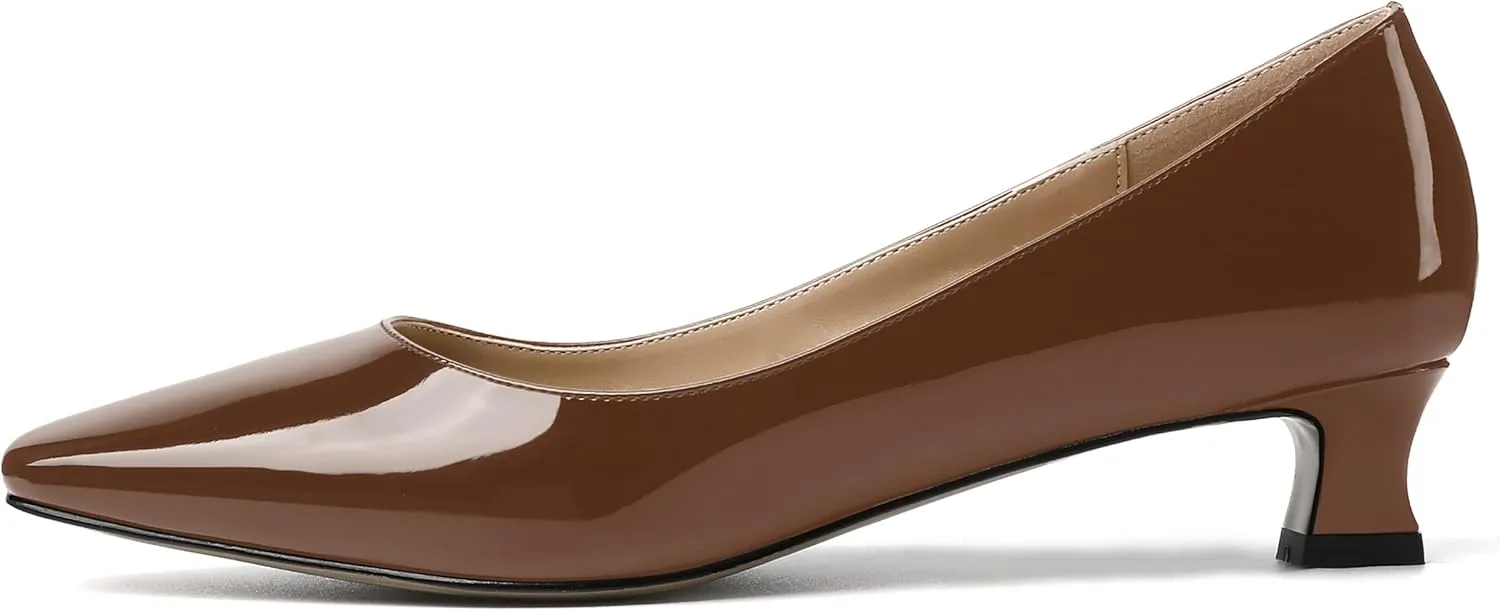 SKYSTERRY Women's Patent Slip On Square Toe Office Casual Spool Low Heel Pumps Shoes 1.5 Inch