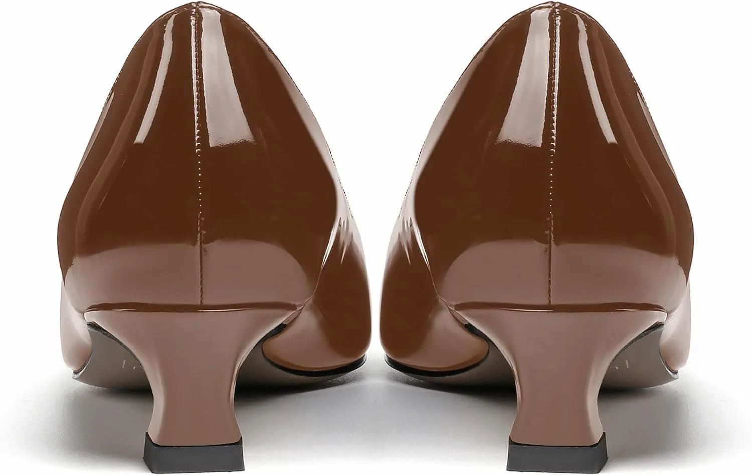 SKYSTERRY Women's Patent Slip On Square Toe Office Casual Spool Low Heel Pumps Shoes 1.5 Inch