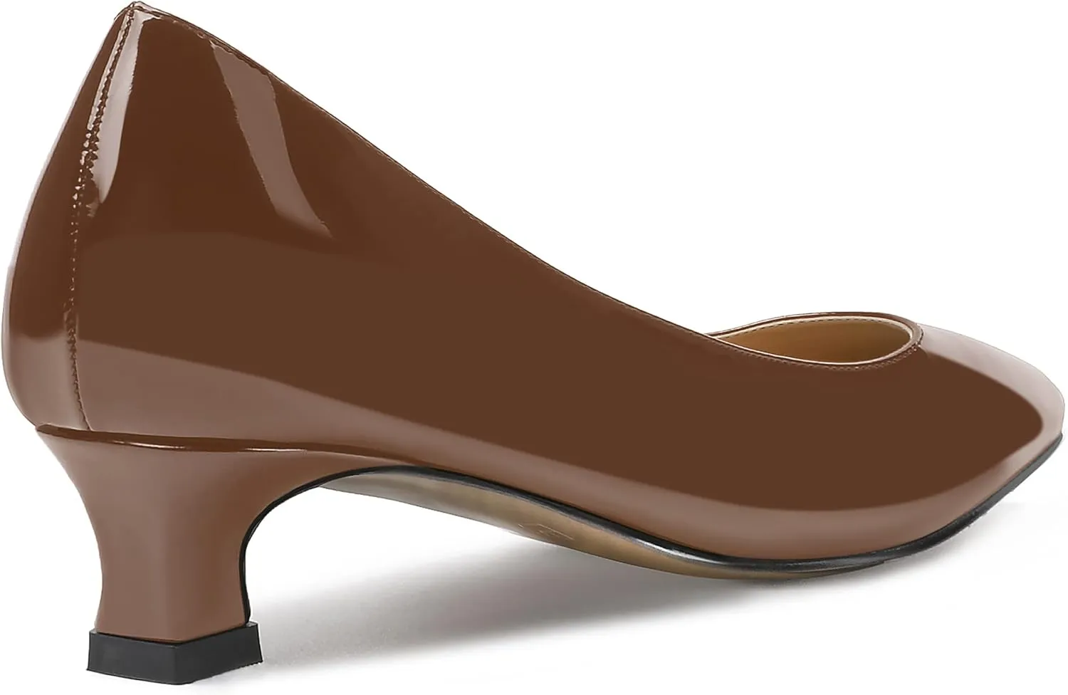 SKYSTERRY Women's Patent Slip On Square Toe Office Casual Spool Low Heel Pumps Shoes 1.5 Inch
