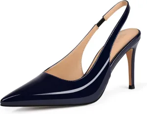 Slingback Heels for Women Pointed Closed Toe Stiletto Pumps Slip-On Dress Shoes Elegant Comfortable Women's Heels for Party Wedding
