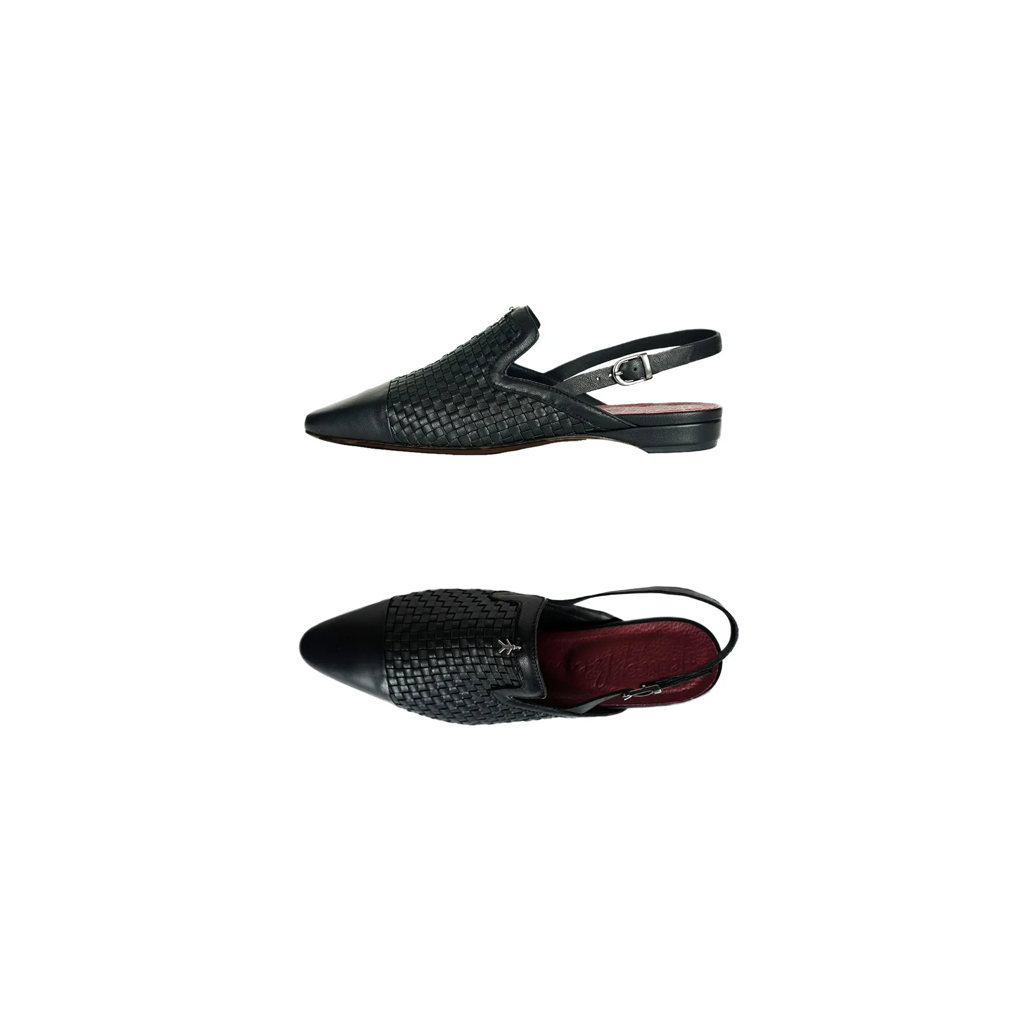 Slingback Shoes Intreccio Soft Black
