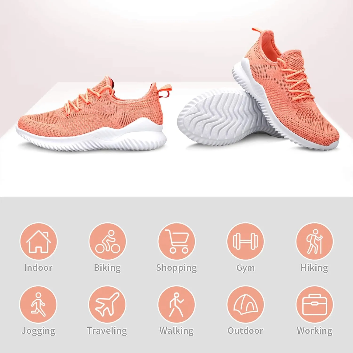 Slip On Sneakers for Women-Fashion Sneakers Walking Shoes Non Slip Lightweight Breathable Mesh Running Shoes Comfortable