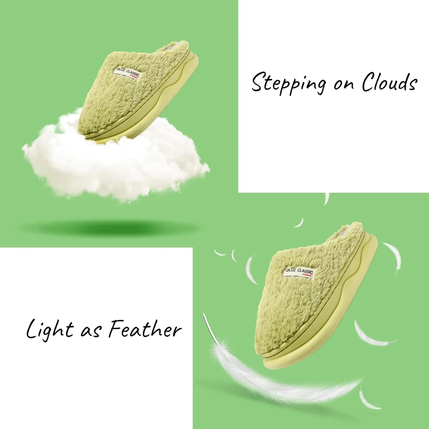 Slippers for Women Men, Memory Foam Slippers for Women, Soft Thick Fuzzy Bedroom House Shoes Indoor Outdoor