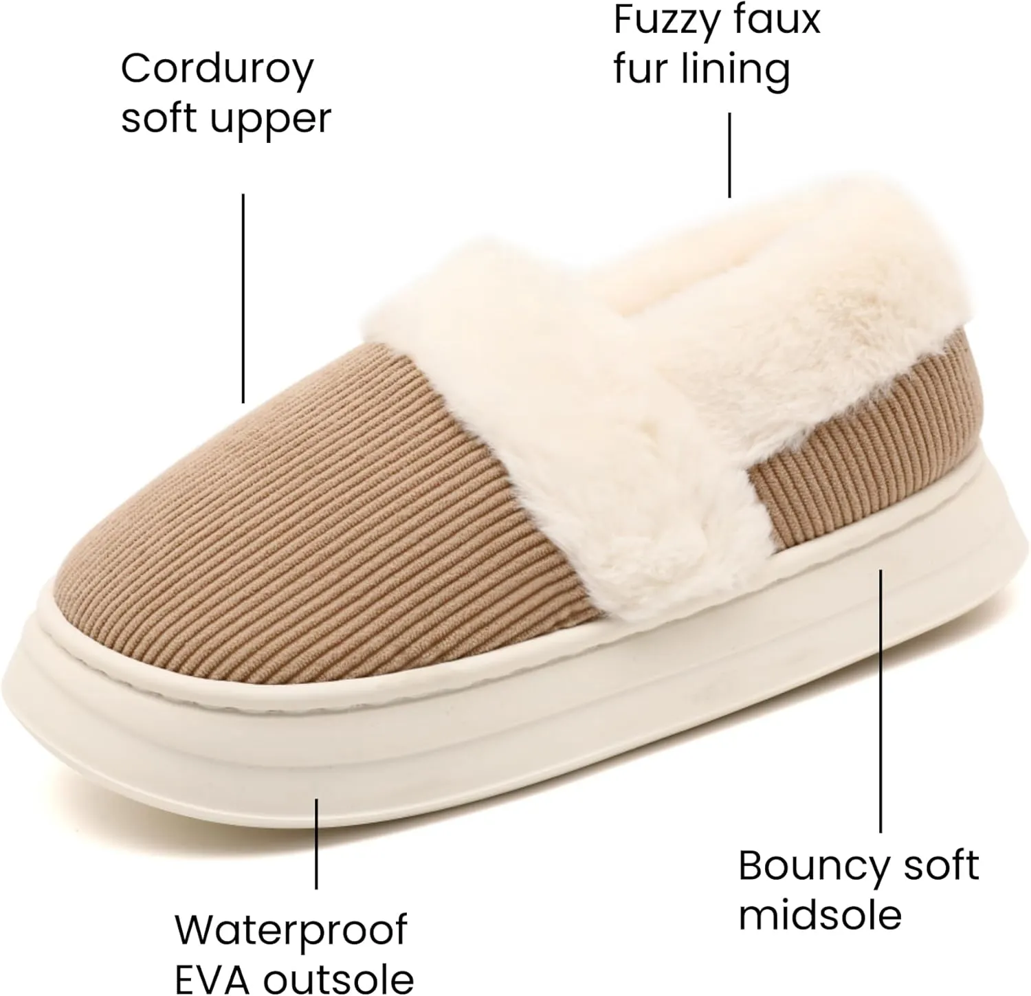 Slippers for Women Men, Memory Foam Slippers for Women, Soft Thick Fuzzy Bedroom House Shoes Indoor Outdoor