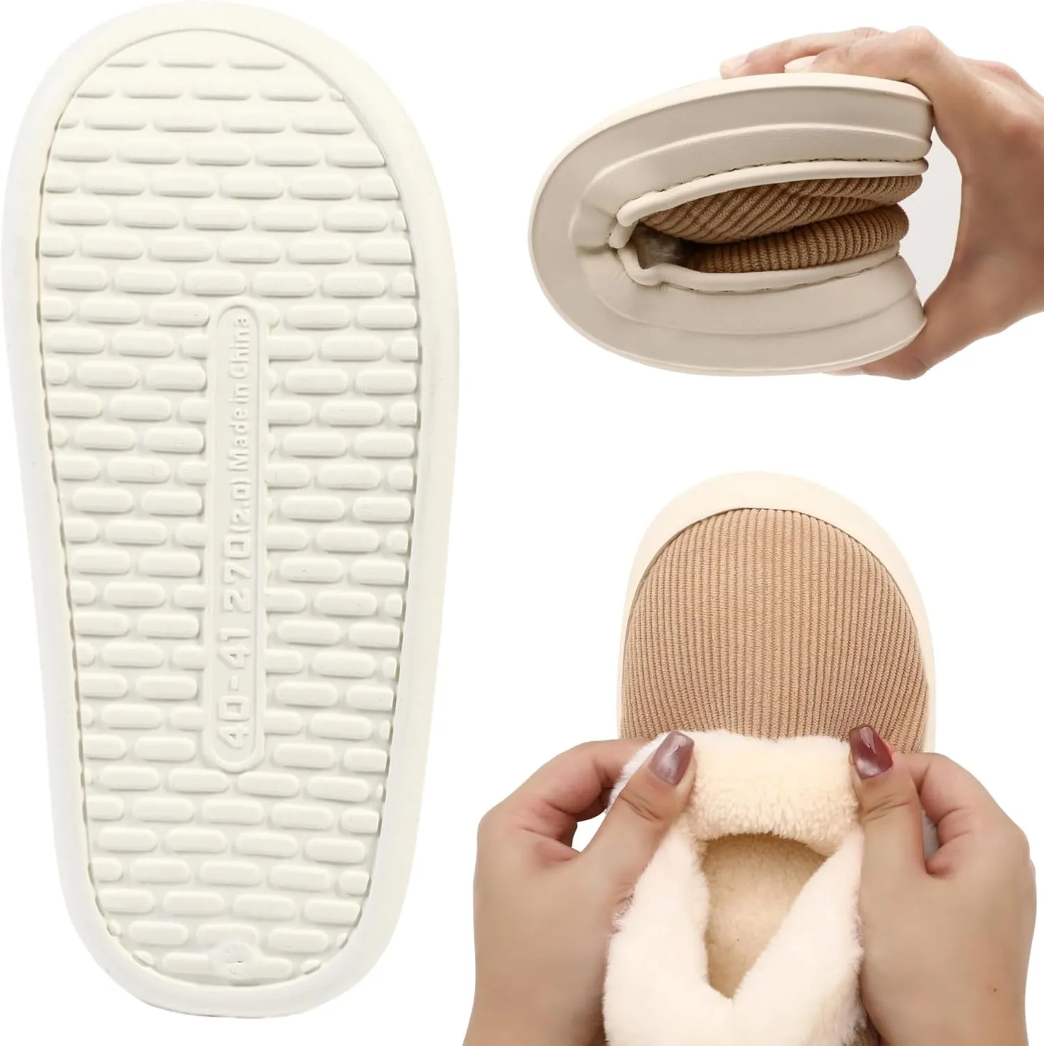 Slippers for Women Men, Memory Foam Slippers for Women, Soft Thick Fuzzy Bedroom House Shoes Indoor Outdoor